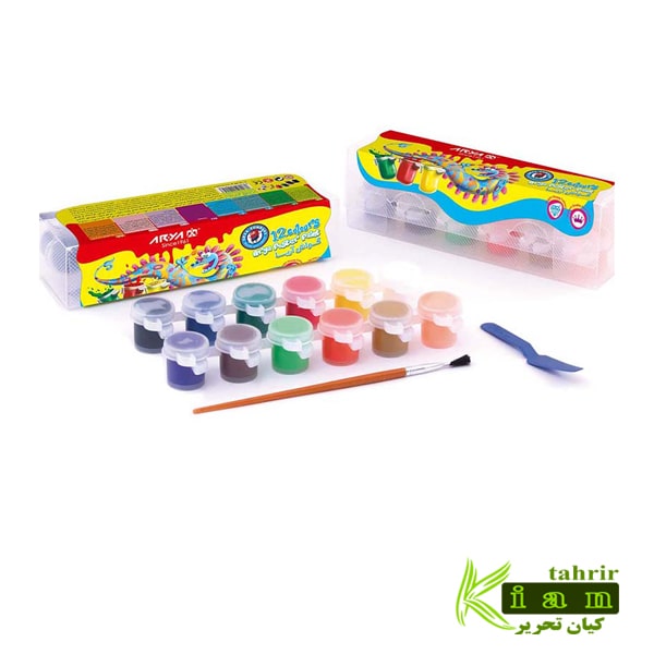 گواش 12 رنگ پیوسته طلقی کوچک آریا